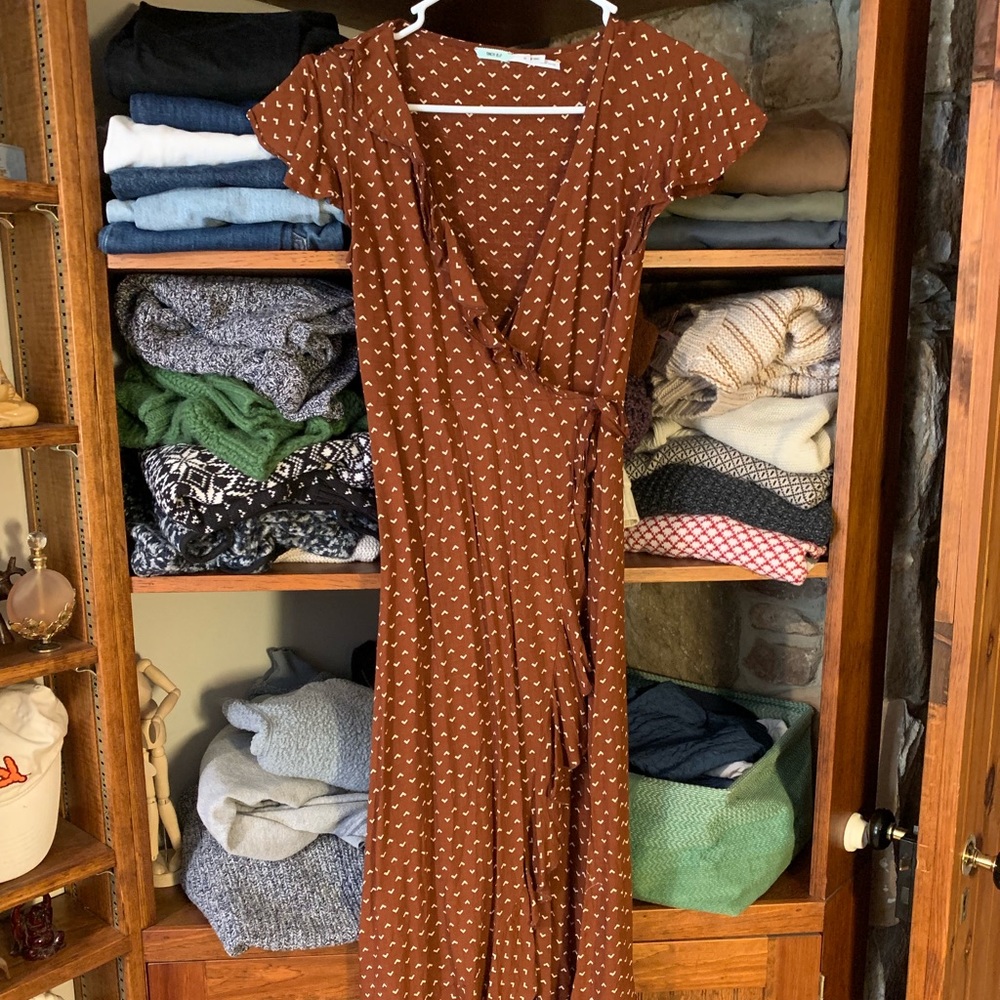 Urban outfitters patterned wrap midi dress